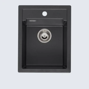 Amsterdam 34 Black Silvery zlewozmywak granitowy